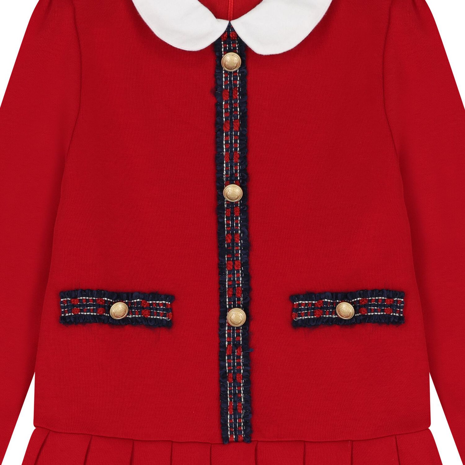 Girls Red Tartan Dress, 2, hi-res