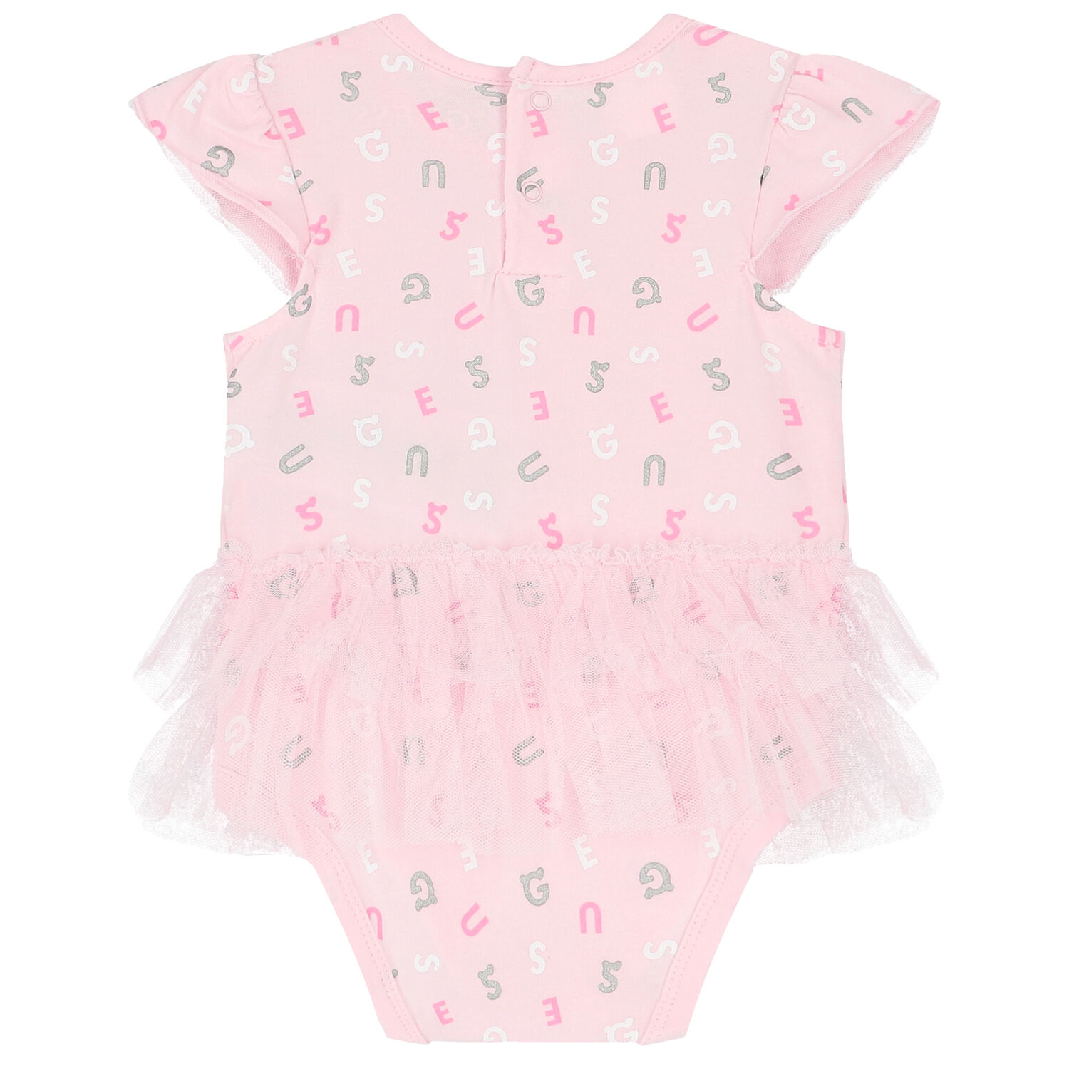 Baby Girls Pink Logo Bodysuit, 1, hi-res