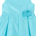 Girls Blue Flower Dress, 1, hi-res