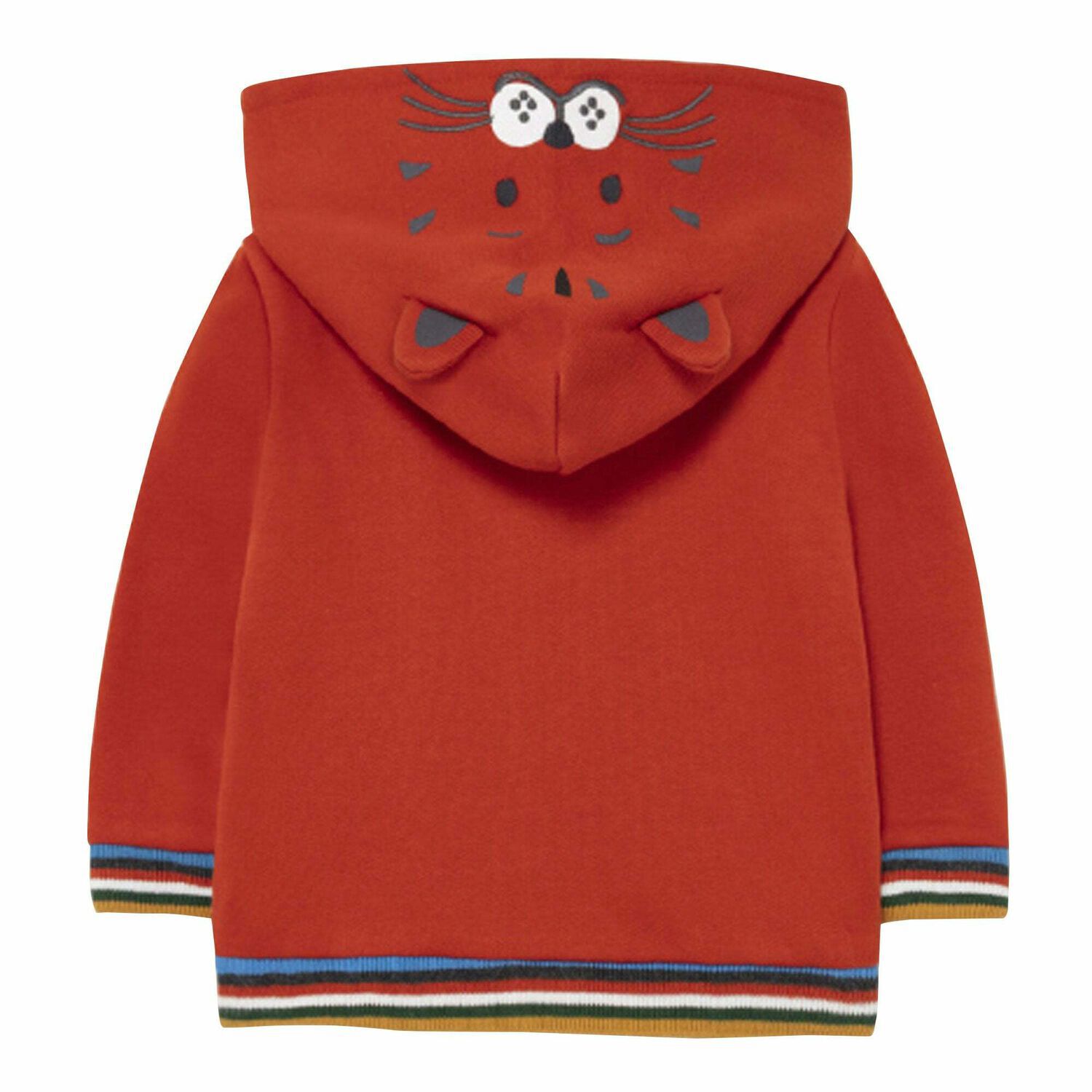 Younger Boys Orange Tiger Zip Up Top, 1, hi-res image number null