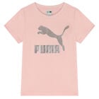 تيشيرت بالشعار باللون الوردي للبنات, 1, hi-res