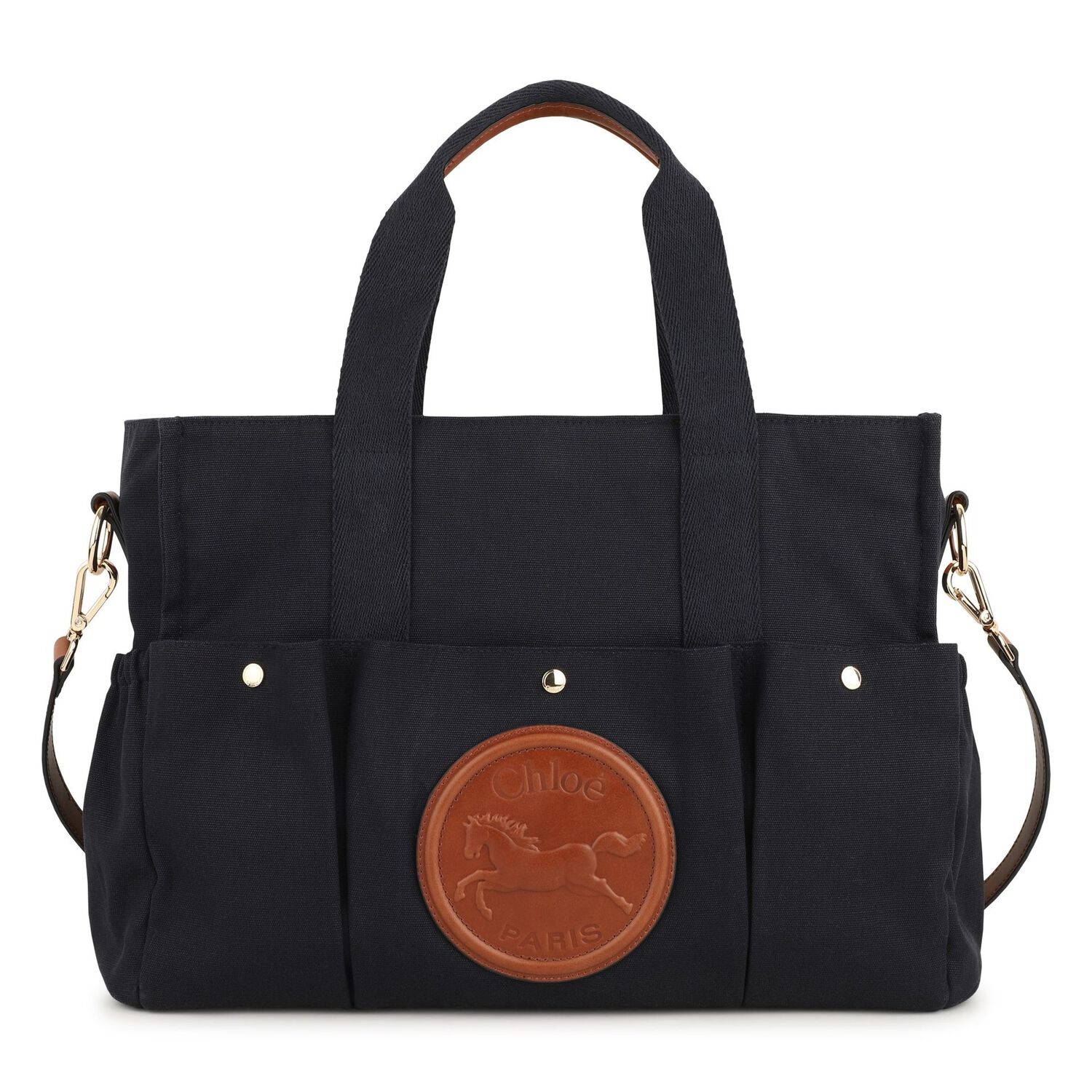 Navy Blue Horse Medal Baby Changing Bag ( 41cm ), 1, hi-res