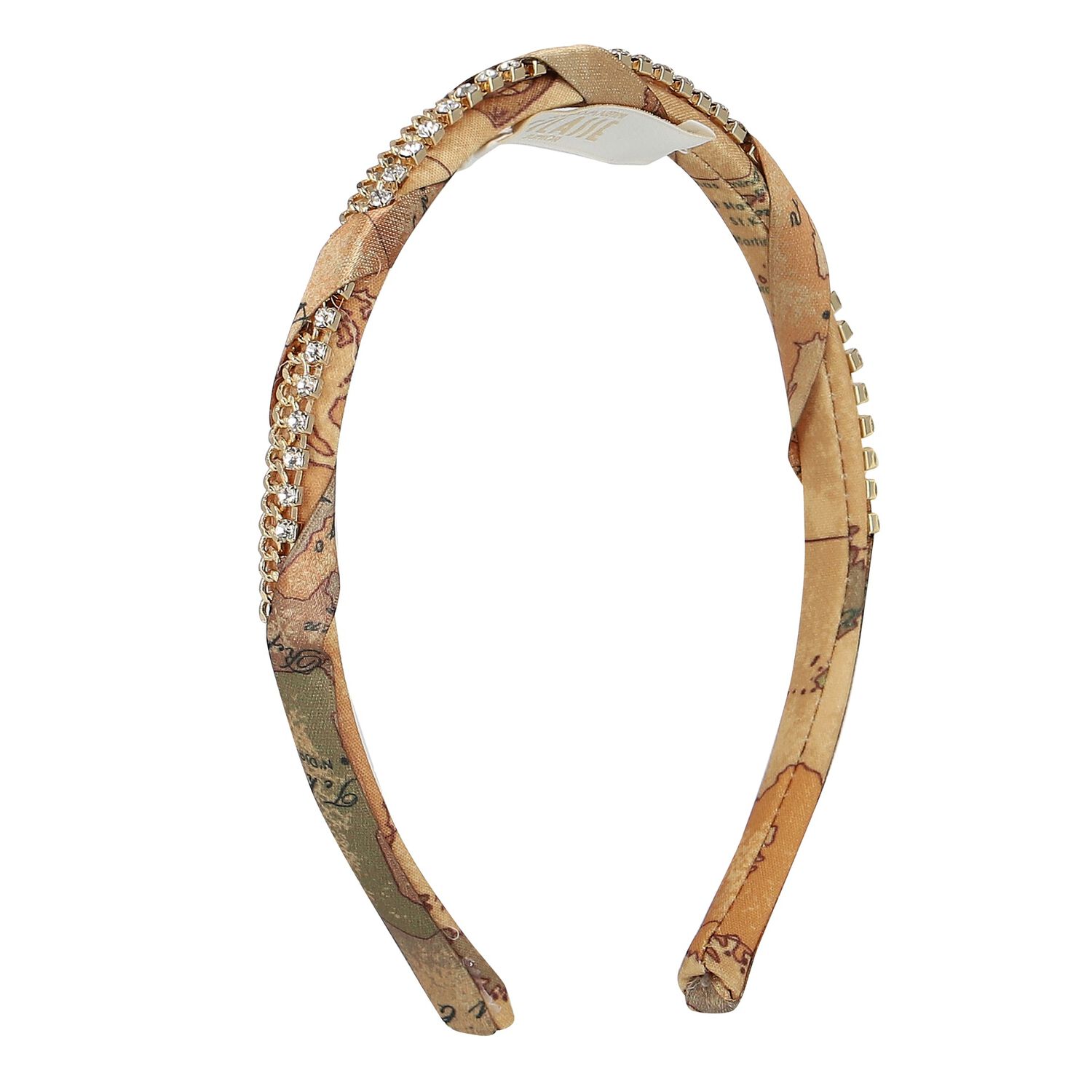 طوق شعر بنات بطبعة الخريطة باللون البيج, 1, hi-res