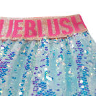 Girls Blue Iridescent Sequin Skirt, 1, hi-res