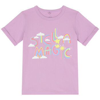 Girls Purple Rainbow Logo T-Shirt