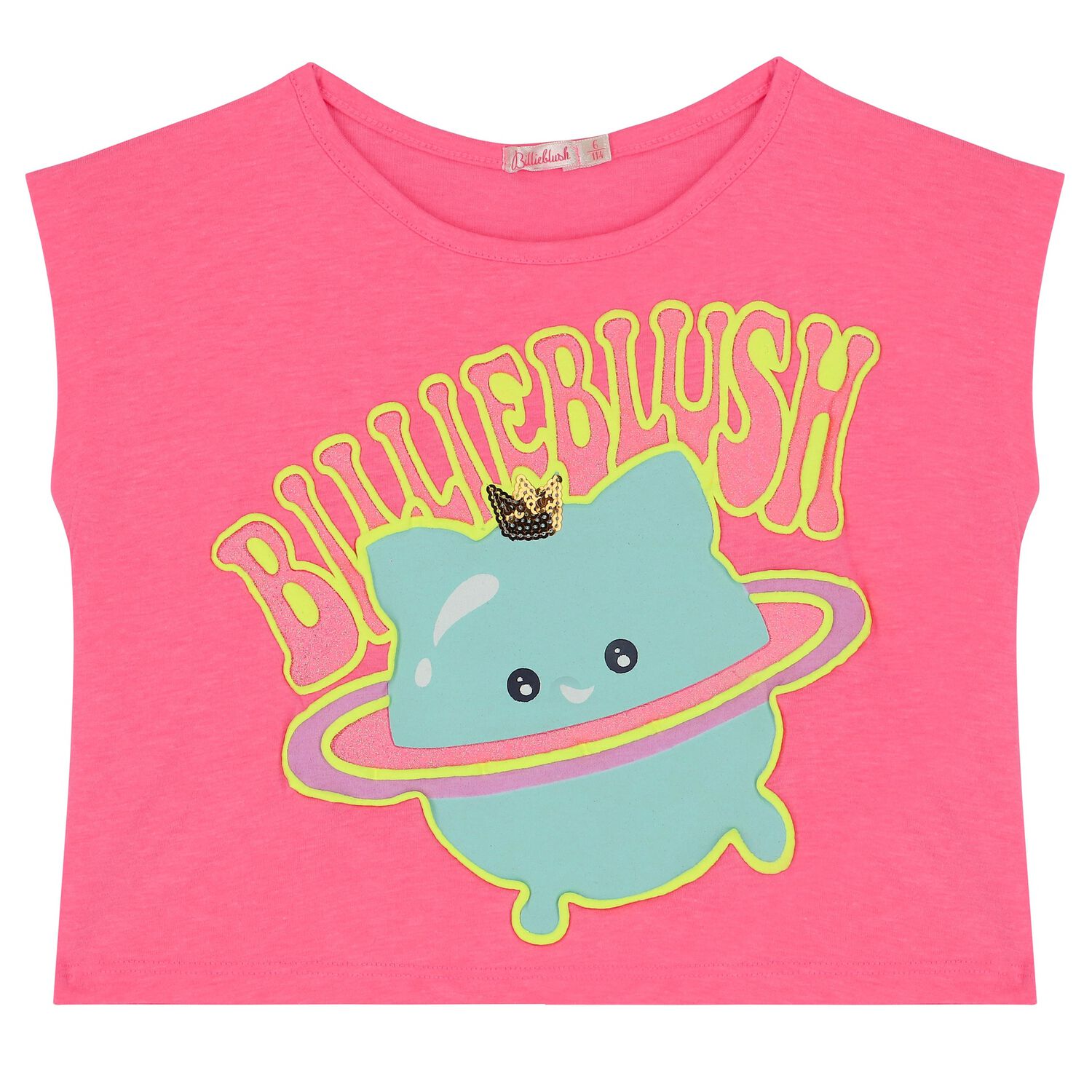 توب بنات بالشعار باللون الزهري, 1, hi-res