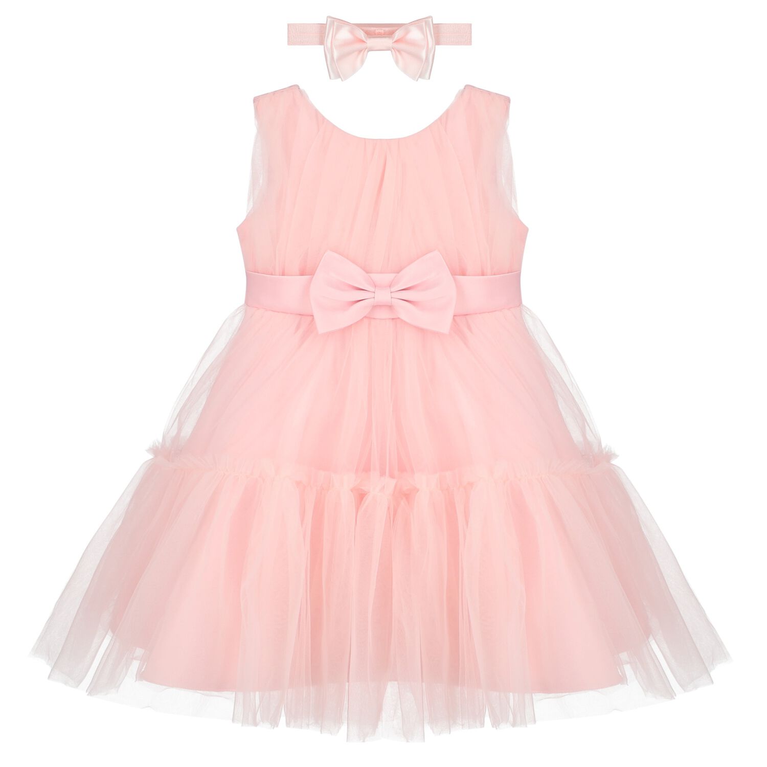 Girls Pink Tulle Dress Set, 1, hi-res image number null