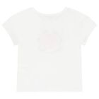 طقم تنورة من التول المزهر باللونين الأبيض والوردي للبنات, 1, hi-res