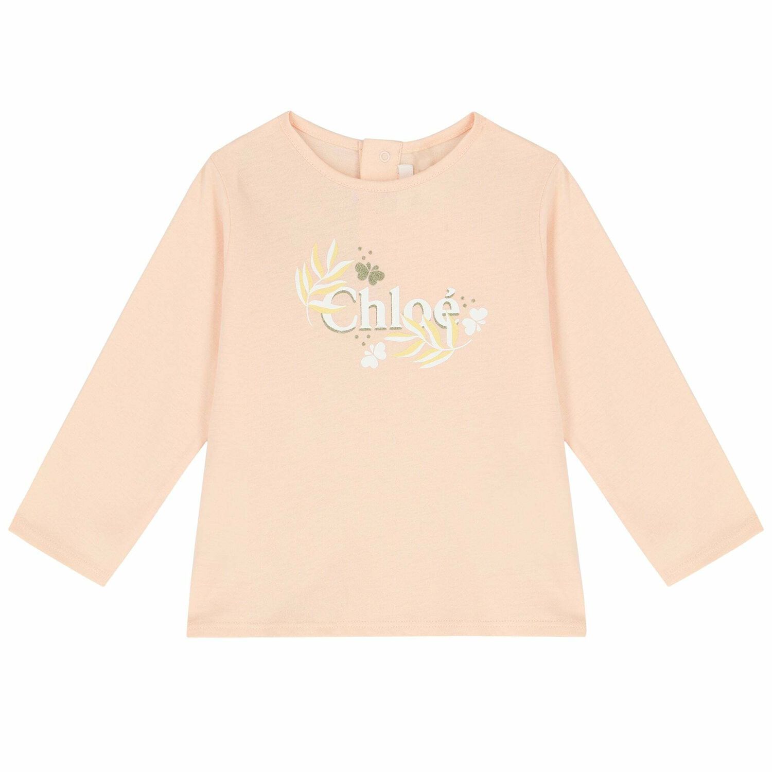 Younger Girls Pale Pink Logo Long Sleeve Top, 1, hi-res image number null