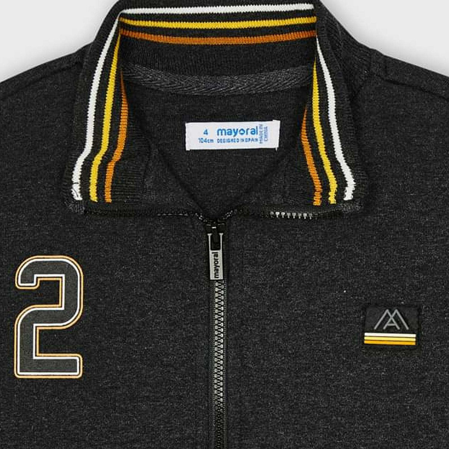 Boys Grey Logo Zip Up Top, 1, hi-res image number null