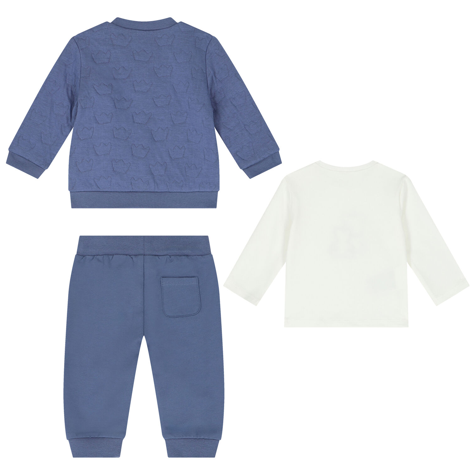 Baby Boys Blue & Ivory Tracksuit (3 Piece), 1, hi-res image number null
