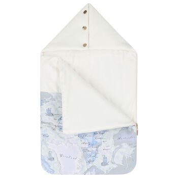 Baby Boys Ivory & Blue Geo Map Nest