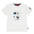 Younger Boys White & Blue Logo Shorts Set, 1, hi-res