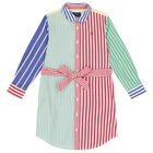 Girls Multi-Coloured Striped Dress, 1, hi-res