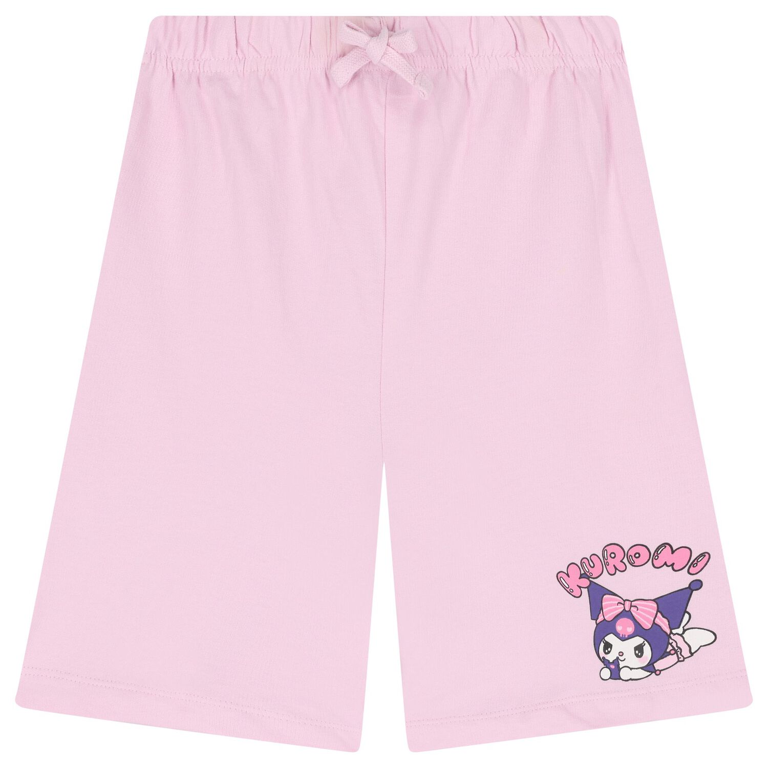 Girls White & Pink Kuromi Shorts Set, 1, hi-res