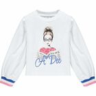 طقم فستان بالشعار باللون الابيض والزهرى والازرق, 1, hi-res