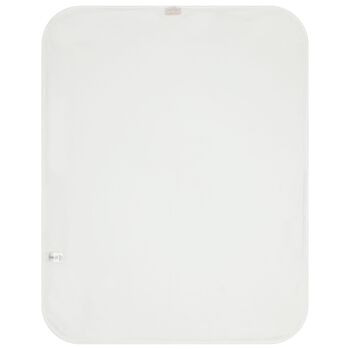 Baby Girls White & Pink Bow Logo Blanket