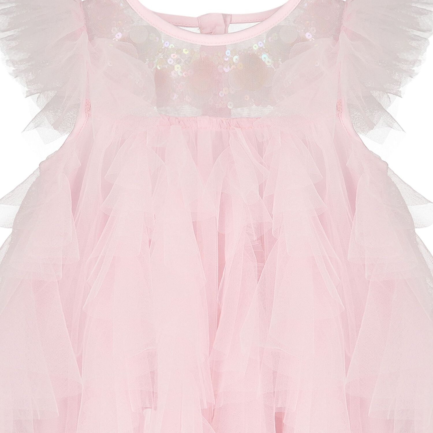 Baby Girls Pink Ruffled Tulle Dress Set, 1, hi-res