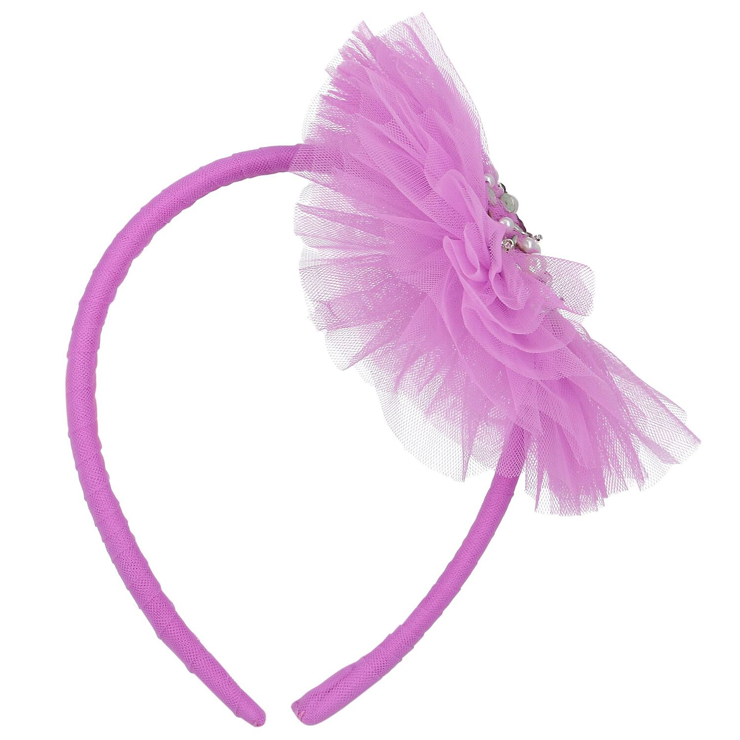 Girls Violet Tulle Headband, 1, hi-res image number null