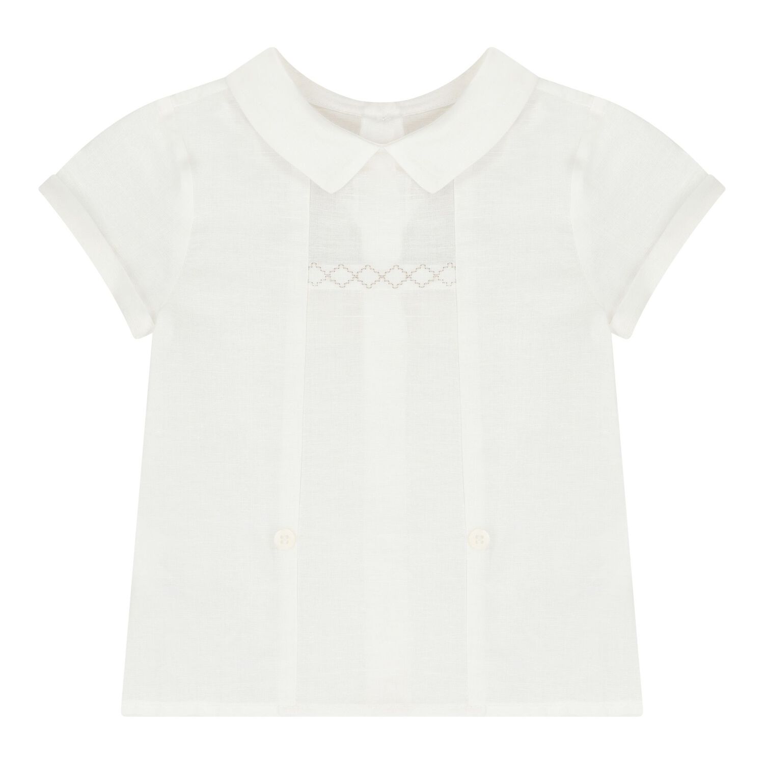 Baby Boys White & Ivory Shorts Set, 2, hi-res