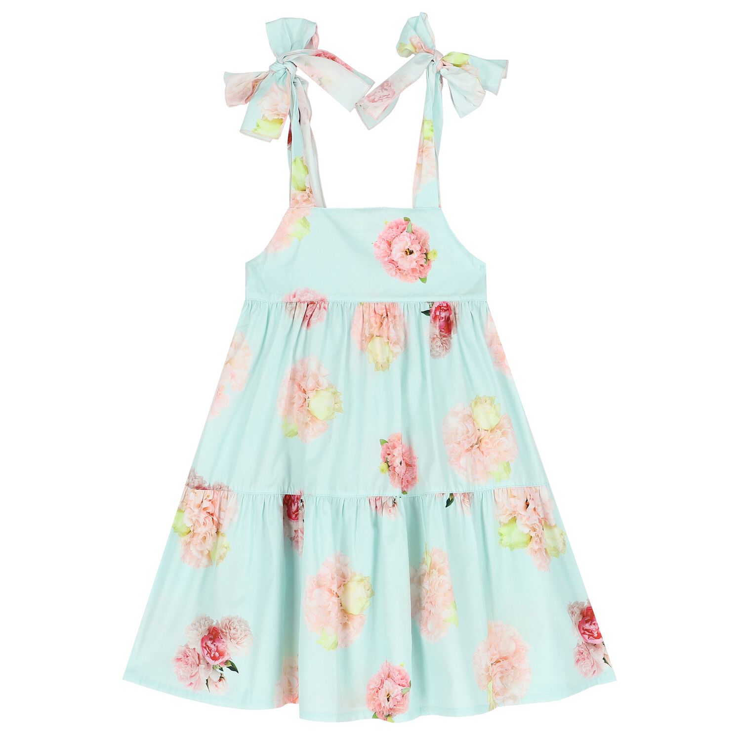 فستان بنات بفيونكة باللون الأزرق, 1, hi-res image number null