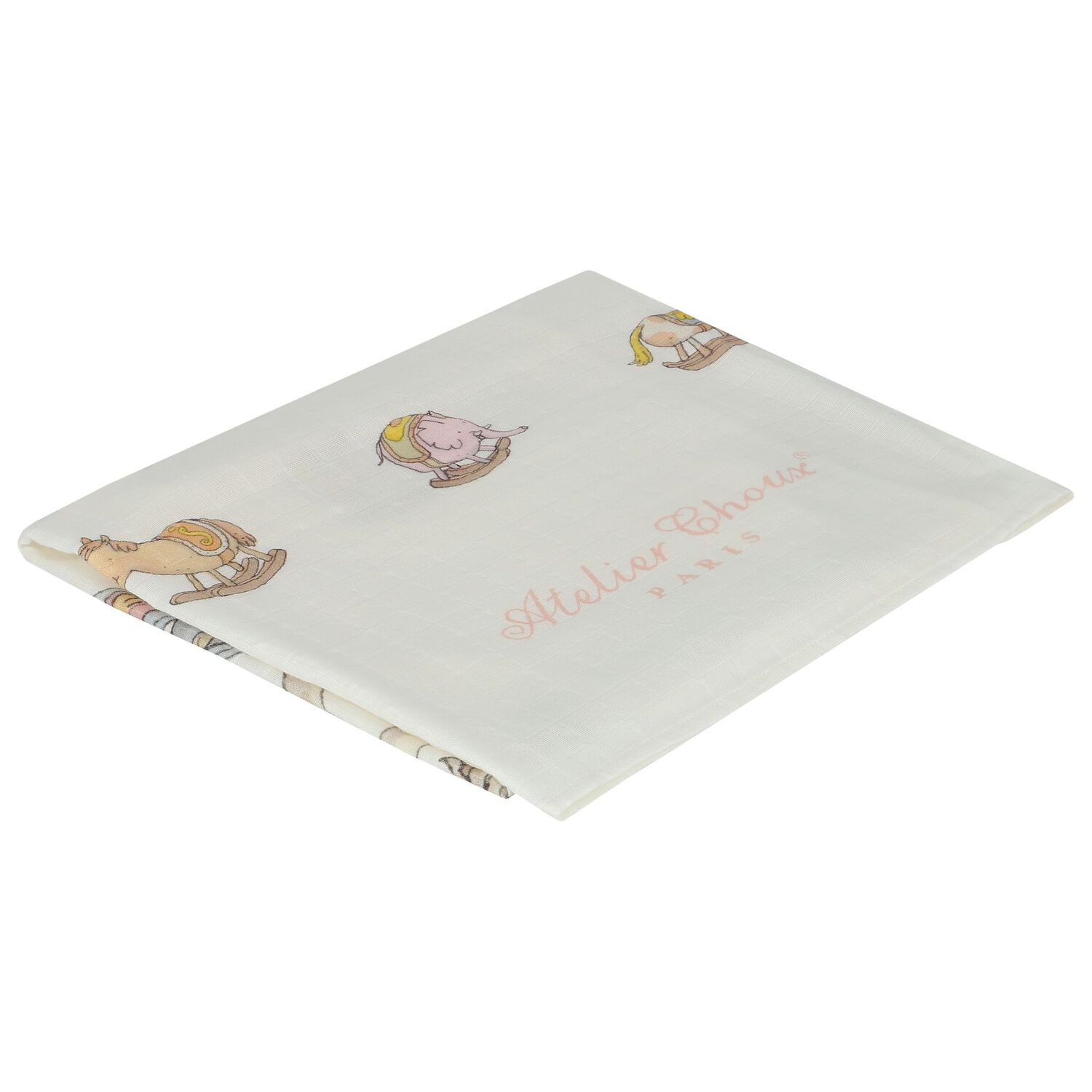 طقم قماط ومريلة بطبعة الحصان باللون العاجي, 1, hi-res image number null