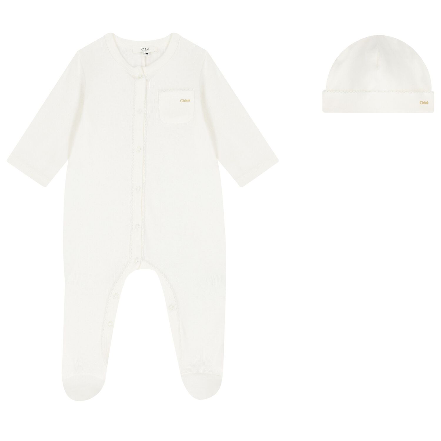 Baby Girls Ivory Logo Babygrow Gift Set, 1, hi-res