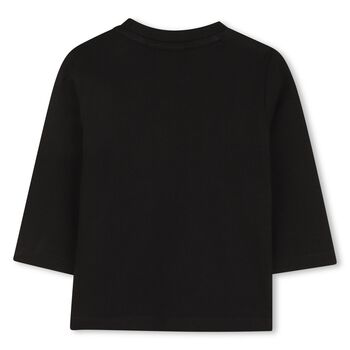 Younger Boys Black Logo Long Sleeve Top