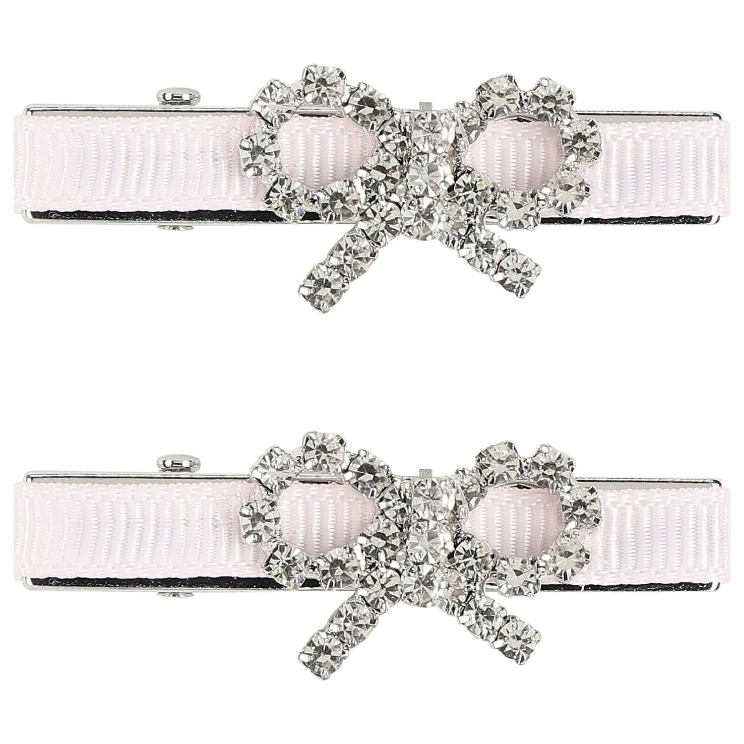 مشابك شعر مزينة بفيونكة باللون وردية للبنات (عبوة من 4 قطع), 1, hi-res image number null