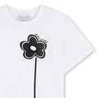 Girls White Logo Flower Flowers, 1, hi-res