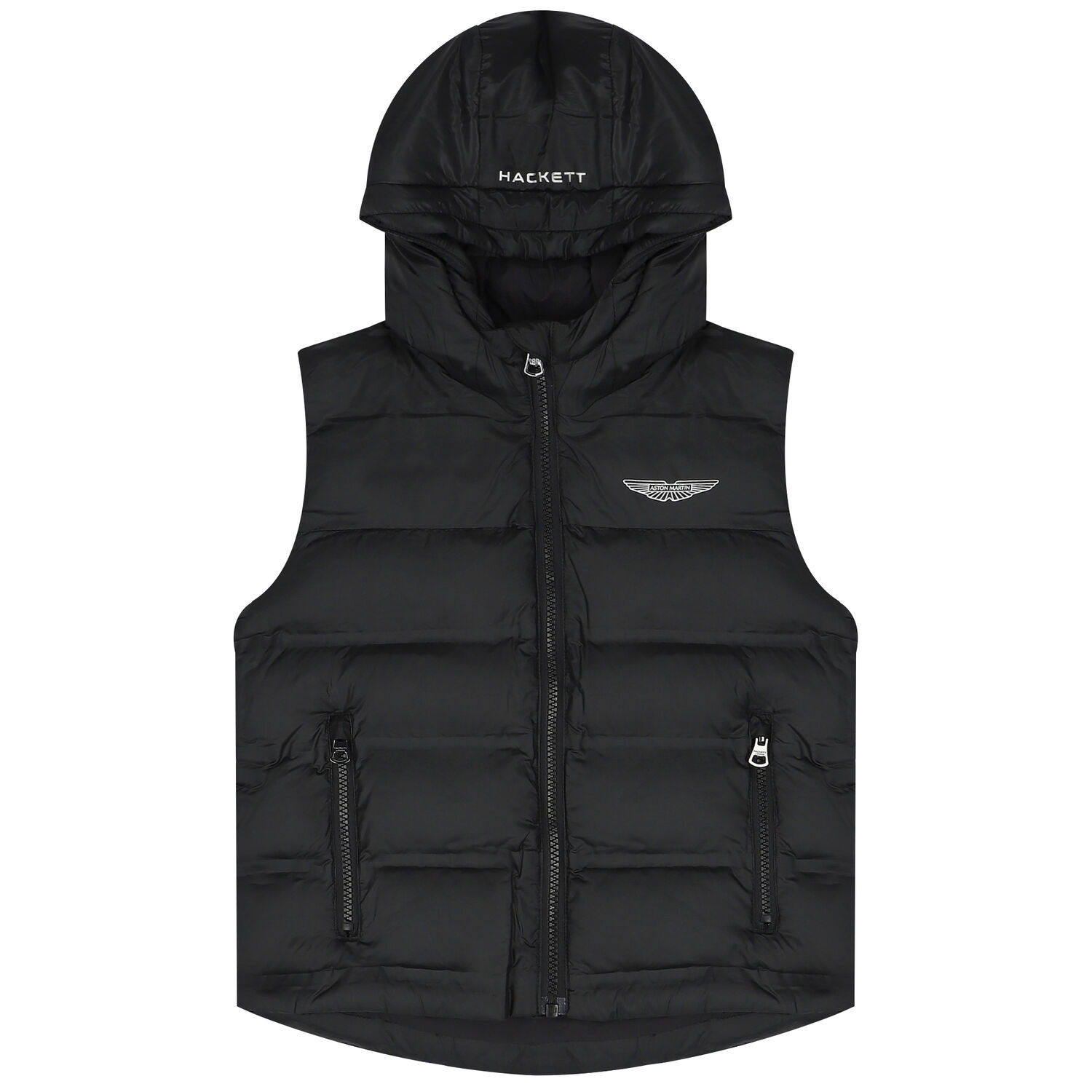 Boys Black Aston Martin Logo Gilet, 1, hi-res