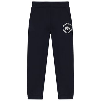 Boys Navy Blue Logo Joggers