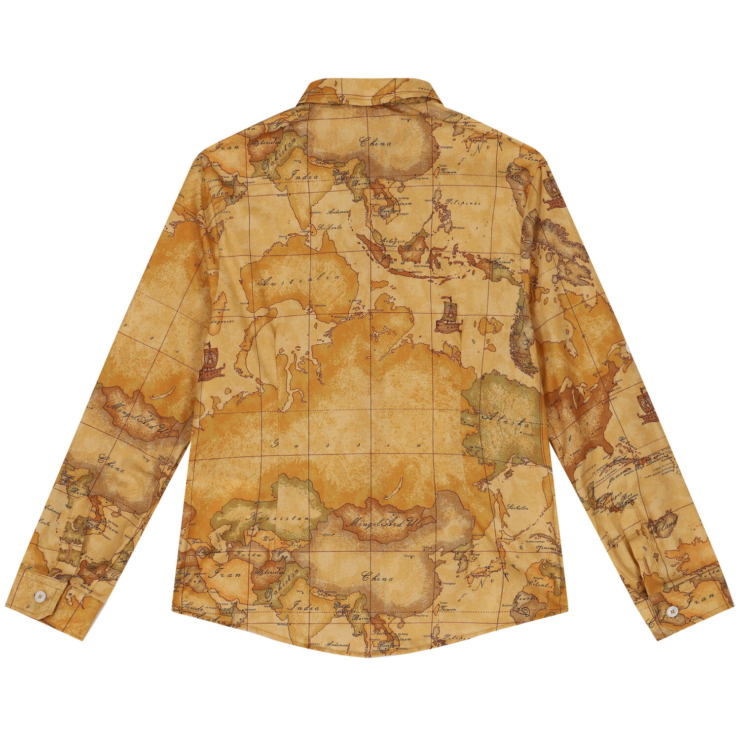 قميص أولاد بطبعة خريطة باللون البيج, 1, hi-res