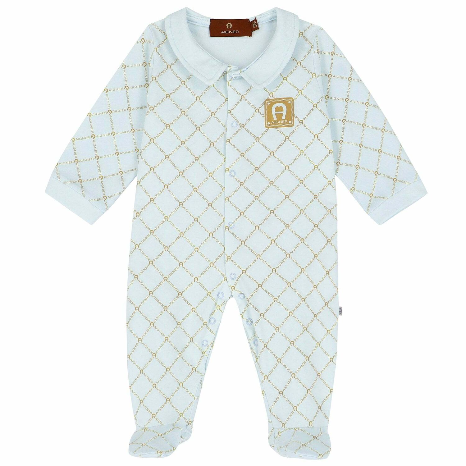 Blue & Gold Logo BabygrowIvory & Gold Logo Babygrow, 3, hi-res