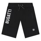 Younger Boys Black Logo Shorts, 1, hi-res
