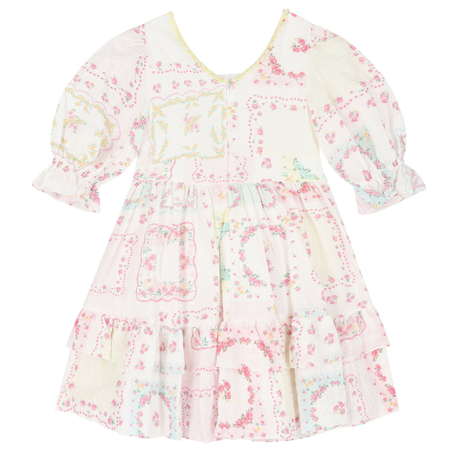 Girls White Floral Dress, 1, hi-res image number null