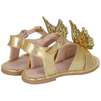 Girls Gold Butterfly Sandals
