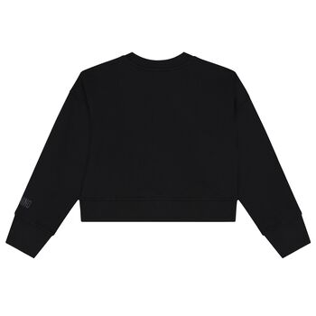 Girls Black Smiley Sweatshirt