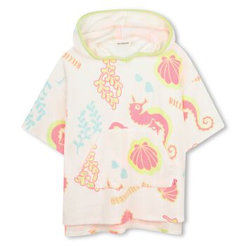 Girls White Hooded Beach Dress