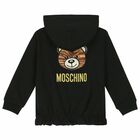 Younger Girls Black Zip Up Logo Top, 1, hi-res