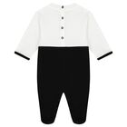 طقم أفرول هدايا بالشعار باللون الأبيض والأسود, 1, hi-res