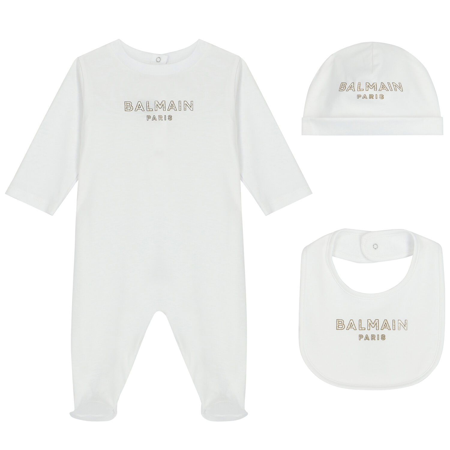 White Logo Babygrow Set, 1, hi-res