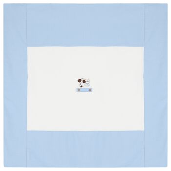 Baby Boys White & Blue Blanket