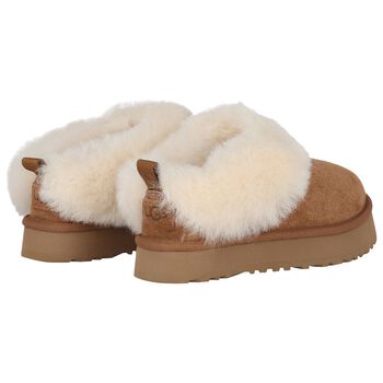 Girls Beige Tazzelle Suede Mules