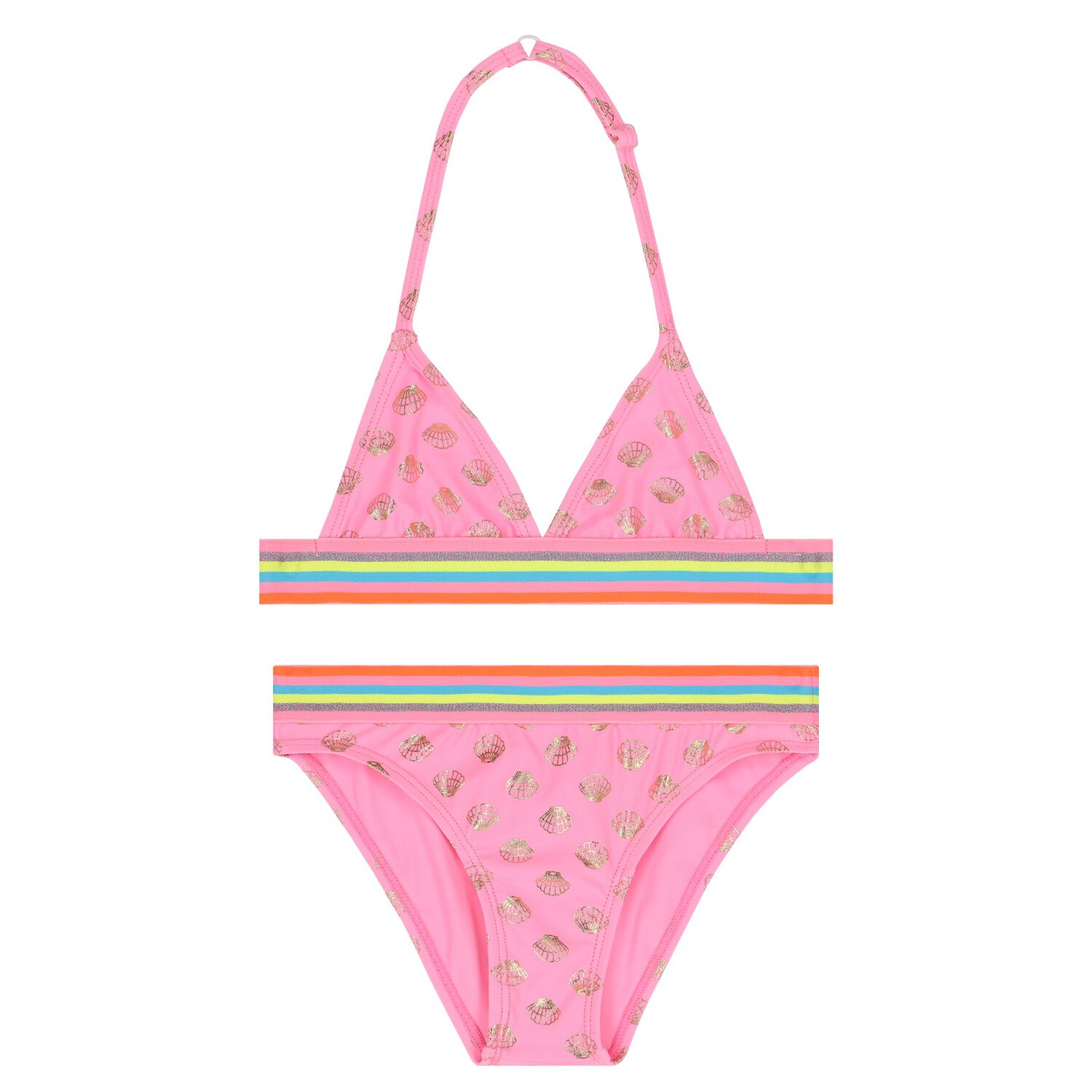 Girls Pink Shell Bikini, 1, hi-res