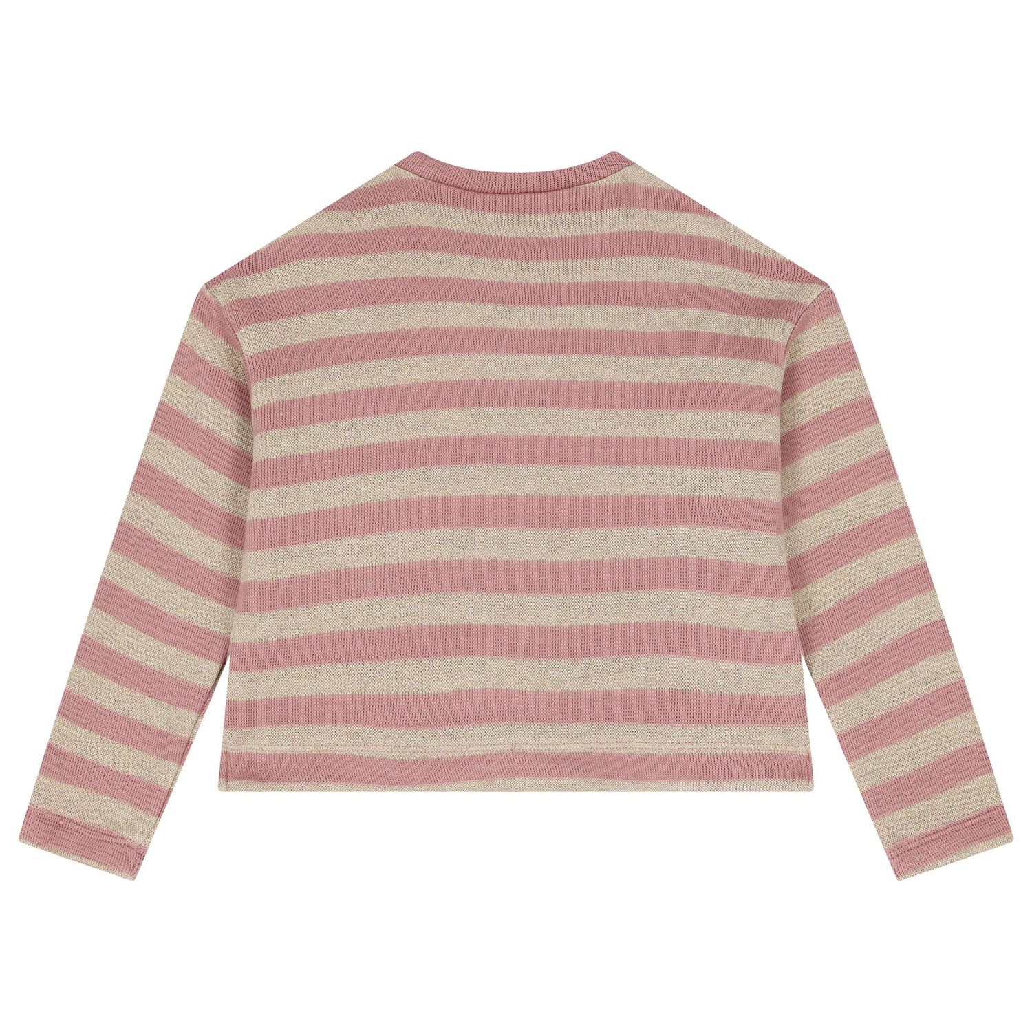 Girls Pink & Beige Striped Dress Set, 1, hi-res