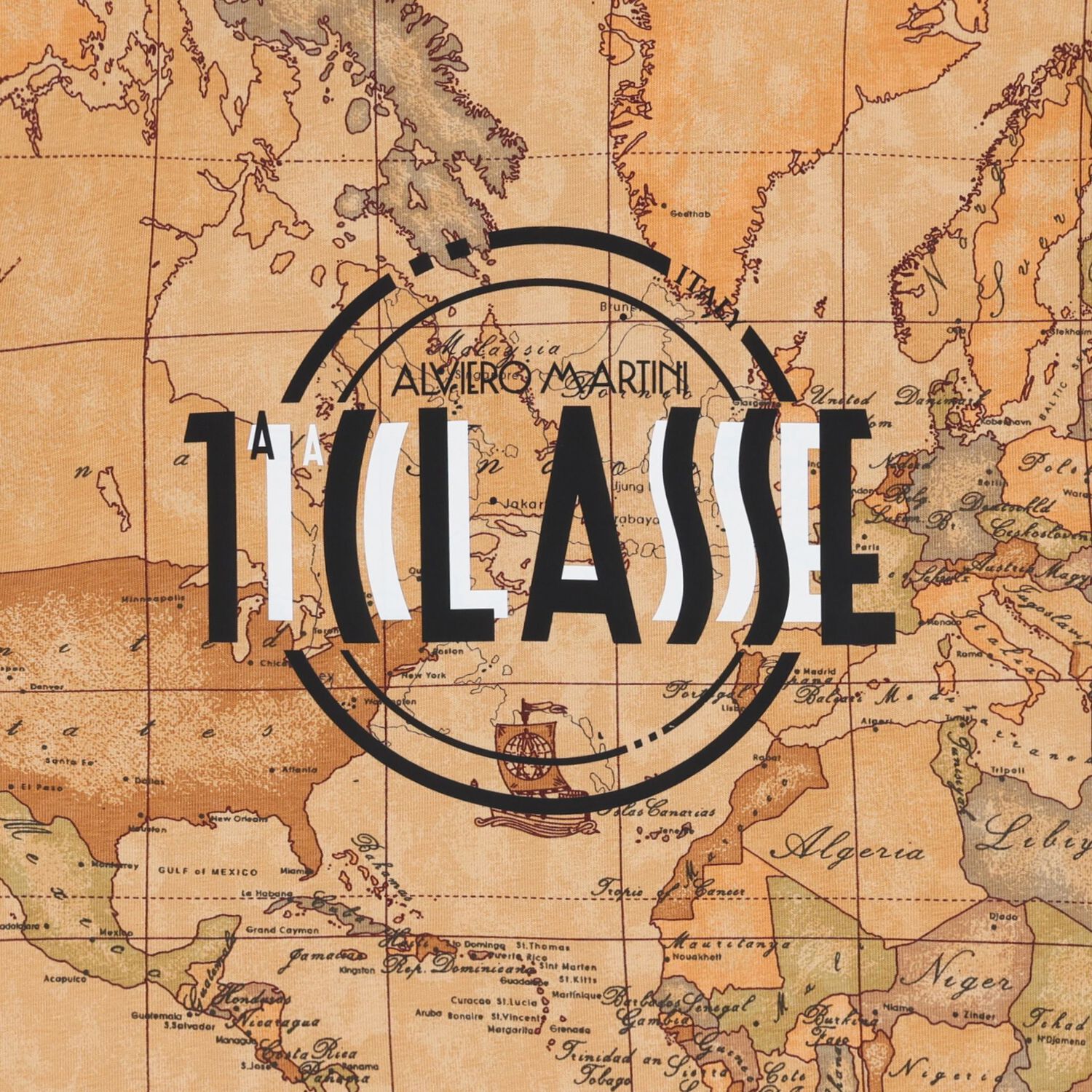 Boys Beige Geo Map Logo T-Shirt, 1, hi-res