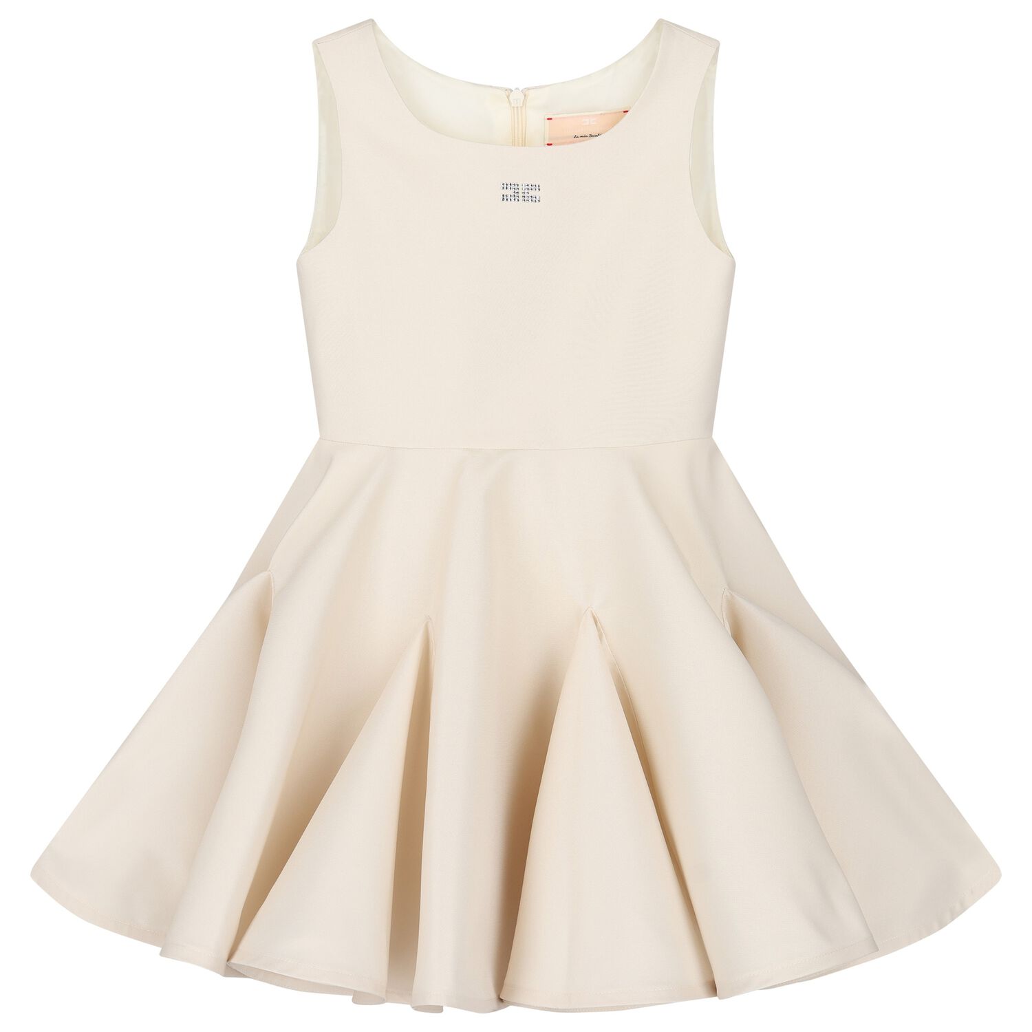 Girls Ivory Embellished Logo Dress, 2, hi-res image number null