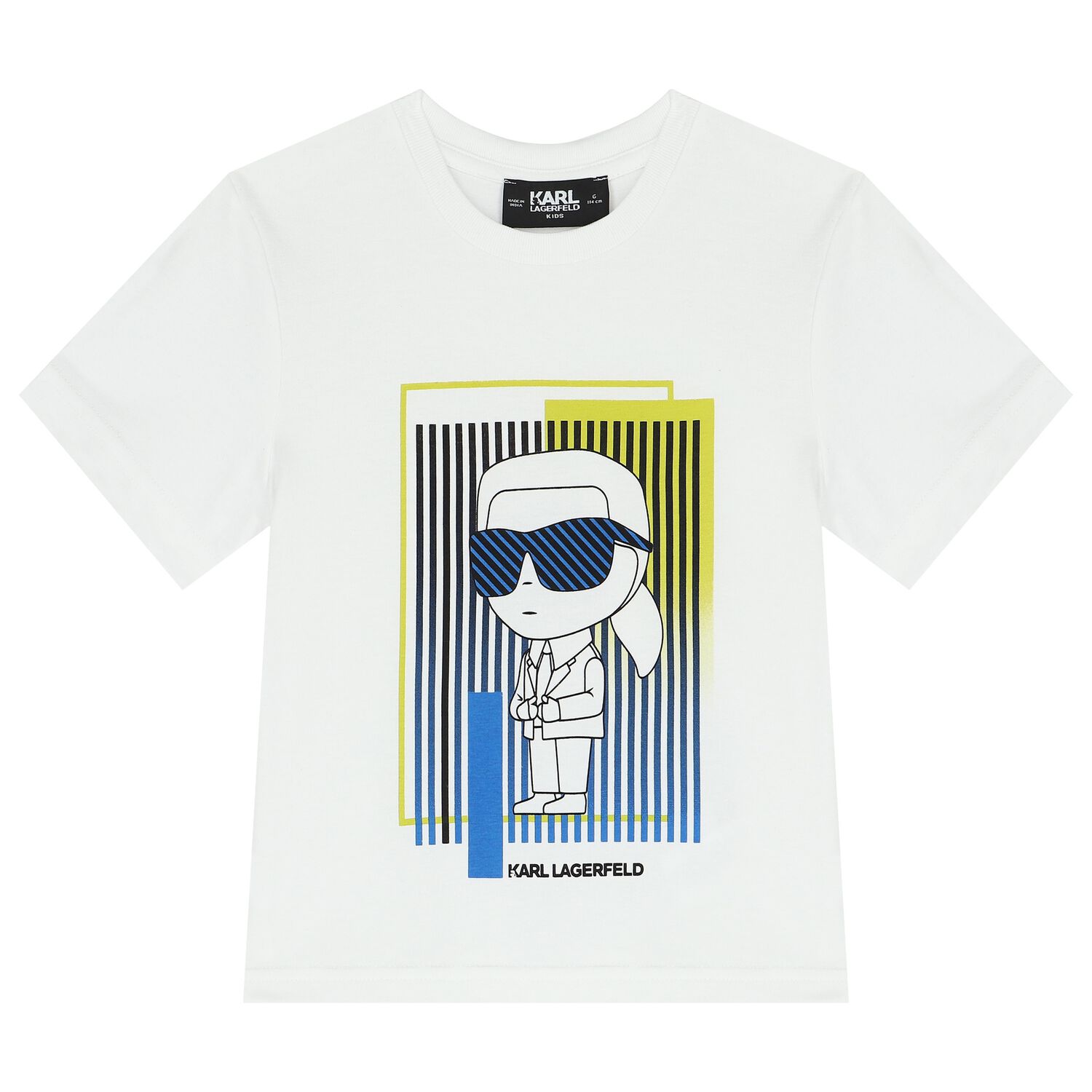 Boys White Ikonik Karl Logo T-Shirt, 1, hi-res