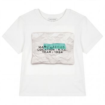 تشيرت بالشعار باللون الابيض للاولاد